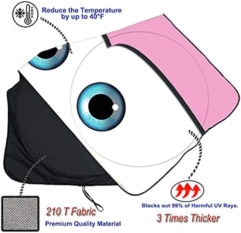 Gven Windshield Sun Shade Universal Fit for Car Window Sunshades Cover Automotive Interior Sun Protector Accessories for Compact& Midsize Sedan,Com& Subcompact SUV,Small Pickup,Wagon (Pink, S) - Image 5