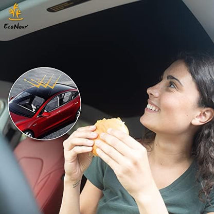 EcoNour Tesla Model Y Roof Sun Shade, Panoramic Roof UV & Heat Protection - Image 6