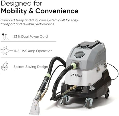 Commercial Heated Carpet & Upholstery Extractor Portable Machine, 170 PSI Hot Water Cleaner, 120 CFM Vacuum, 150°F Heater, 3 & 4 Gallon Dual Tanks for Deep Cleaning, Stain Removal, Furniture & Carpet - Image 6