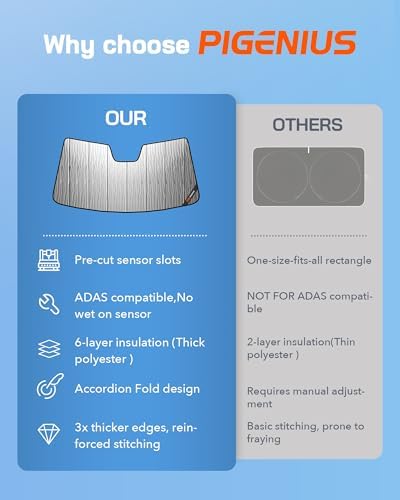 Pigenius Windshield Sunshade for 2007-2011 Honda CR-V, Reversible Silver/Black - Image 6