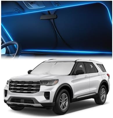 Magnelex Windshield Sun Shade for Ford Explorer 2020-2026 ST, XLT, Limited, Platinum, Foldable Car Window Sunshade, Heat & UV Visor Cover, Reflective Front Shades Accessories by Magnelex