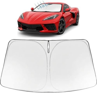 Proadsy Custom Fit Car Windshield Sun Shade for 2020-2026 Chevy Corvette by Proadsy