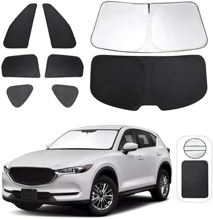 TINGLU Window Shades for Mazda CX-5 2017-2025 2026 Accessories Car Side Full Windows Rear Triangular Windshield Sun Shade Sun UV Rays & Privacy Protection for Camping,Napping,and Relaxing 8PCS by TINGLU