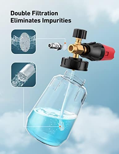 AstroAI Foam Cannon for Pressure Washer with 1/4" Quick Connect, 1L &5 Tips - Image 2