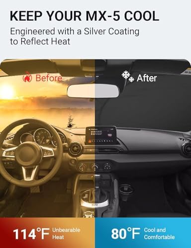 Proadsy Custom Fit Car Windshield Sun Shade for 2016-2026 Mazda MX-5 Miata - Image 2