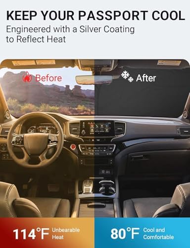 Proadsy Custom Fit Car Windshield Sun Shade for 2019-2025 Honda Passport - Image 3