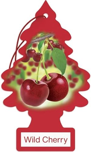 LITTLE TREES Car Air Freshener | Hanging Paper Tree for Home or Car | Wild Cherry | 24 Pack by CAR-FRESHNER