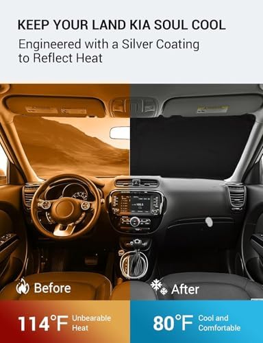 Proadsy Custom Fit 2014-2019 Kia Soul Windshield Sun Shade, Blocks Heat - Image 3