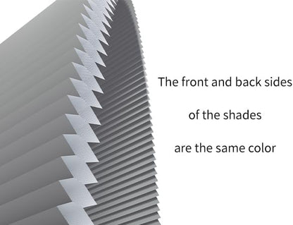 Myshade Arch Window Shades Half Circle Blackout Cellular Shades Cordless No Drill Blinds for Windows Half Moon Honeycomb Fabric No Tools Room Darkening Shades Easy Install (1PCS Grey 72" W X 36" H) - Image 8