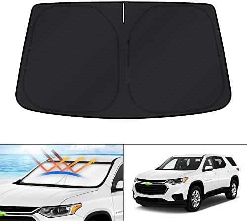 KUST Windshield Sun Shade for Chevrolet Traverse SUV 2018-2023 2024 2025 2026 Window Accessories Sunshade Sun Protector Foldable Block UV Rays Keep Car Cooler by KUST