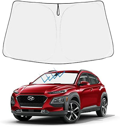Proadsy Custom Fit 2018-2025 Hyundai Kona Windshield Sun Shade, Blocks Heat by Proadsy