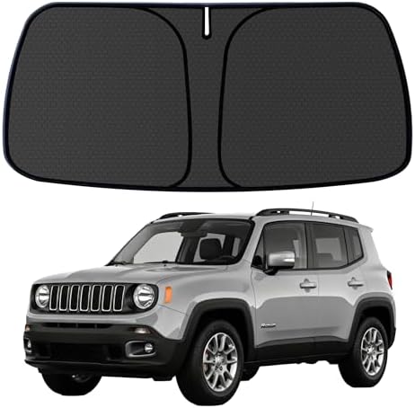 Renegade Windshield Sun Shade for Jeep Renegade 2015-2024 Blocks UV Rays Accessories,1:1 Custom Foldable Thickened Wear-Resistant Front Window Sunshade Visor,Keeps Your Car Cooler by Achaltiza