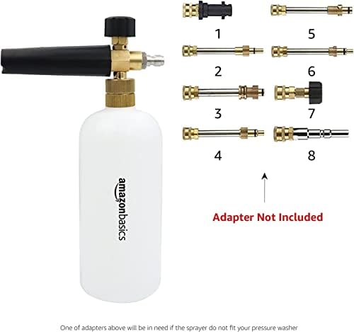 Amazon Basics Foam Cannon with 1/4-Inch Quick Connector for Pressure Washer, Snow Foam Lance for Car Washing, Adjustable Nozzle, 33-Ounce (1 Liter) - Image 4