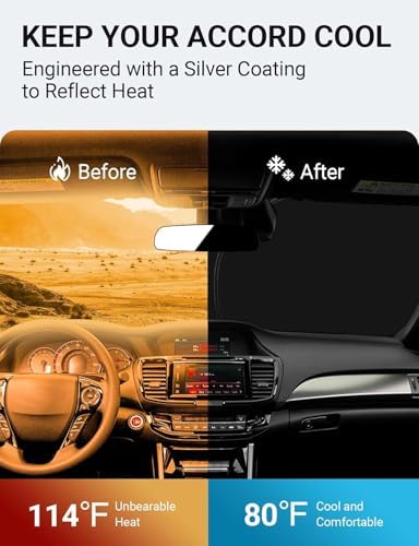 Proadsy Custom Fit 2014-2017 Honda Accord Windshield Sun Shade, Blocks Heat - Image 3
