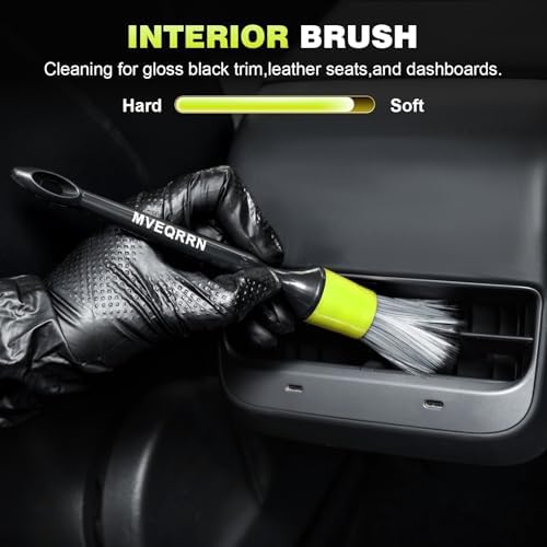 MVEQRRN 10PCS Car Detailing Brush Set,Boars Hair Detail Brush Kit(Green) - Image 3