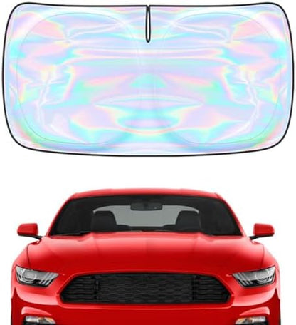 Windshield Sun Shade Cover for Ford Mustang 2015-2024 2025 2026-4 Layers Sunshade Compatible with Ford Mustang Foldable Front Window Sunshade Sun Visor Protector Block UV Rays Keep Your Car Cooler by Unknown