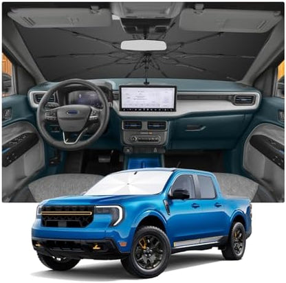 for Windshield Sunshade Umbrella for 2022-2026 Ford Maverick, Custom Fit Windshield Sun Protector Cover, 6-Layer Heat-Resistant Fabric, Ultra-Strong Fiberglass Frame (for 2022-2026 Maverick) by BSTW