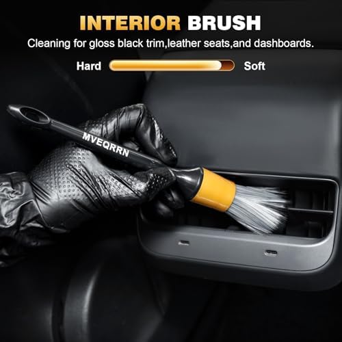 MVEQRRN 10PCS Car Detailing Brush Set,Boars Hair Detail Brush Kit(Gold) - Image 3