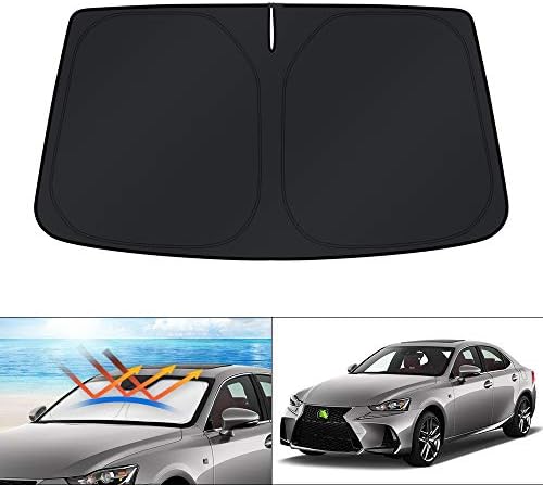 KUST Windshield Sun Shade for Lexus IS300/IS350/IS500/IS250/IS200t 2014-2026 Custom Fit Shade Accessories Foldable Sun Visor Protector Blocks UV Rays Keep Car Cooler (NOT for Lexus RX, ES) by KUST