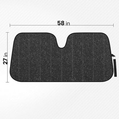 BDK-AS-2511 Front Windshield Shade-Accordion Folding Auto Sunshade for Car Truck SUV-Blocks UV Rays Sun Visor Protector-Keeps Your Vehicle Cool-57 x 27 Inch, Black Glitter - Image 3