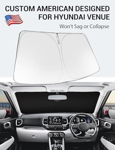 Proadsy Custom Fit Car Windshield Sun Shade for 2020-2026 Hyundai Venue - Image 2
