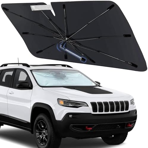 Windshield Sun Shade Umbrella for Jeep Cherokee 2011-2025 Front Windows by Visufy