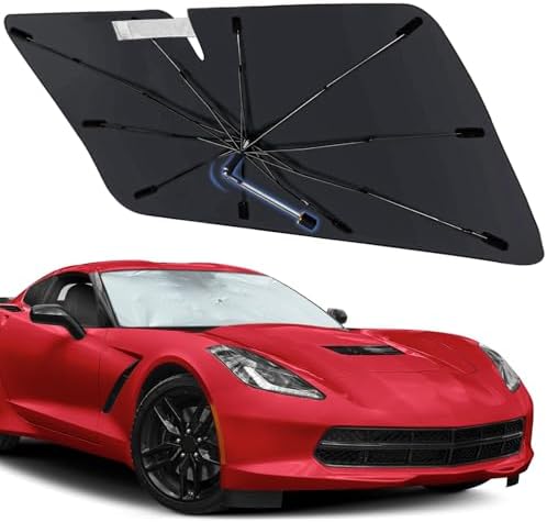 Windshield Sun Shade for Chevrolet Corvette 2005-2019, Umbrella Sunshade by Visufy