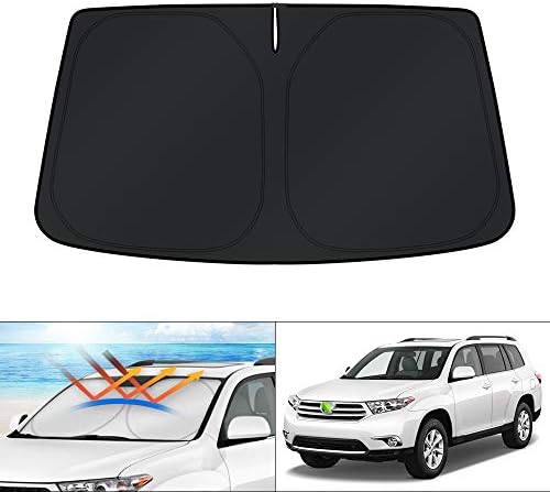 KUST Windshield Sun Shade for 2008-2010 2011 2012 2013 Toyota Highlander Accessories Custom Fit Sunshade Foldable Sun Protector Blocks UV Rays by KUST