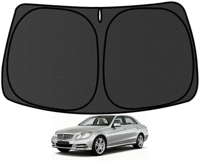 E-Class Windshield Sun Shade for Benz E-Class E280 E300 E320 E420 E430 E500 2010-2016 Blocks UV Rays Accessories,1:1 Custom Foldable Front Window Sunshade Visor,Keeps Your Car Cooler by Achaltiza