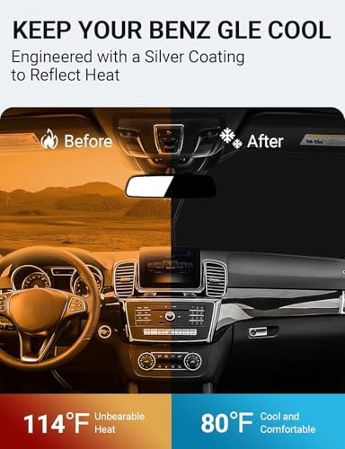 Proadsy Custom Fit Car Windshield Sun Shade for 2016-2019 Mercedes-Benz GLE - Image 3