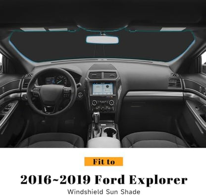 Car Windshield Sun Shade for Ford 2011-2019 Explorer Accessories (OEM Design) Reflective Foldable Heat Insulation Sunshade for Ultimate Protection - Image 2