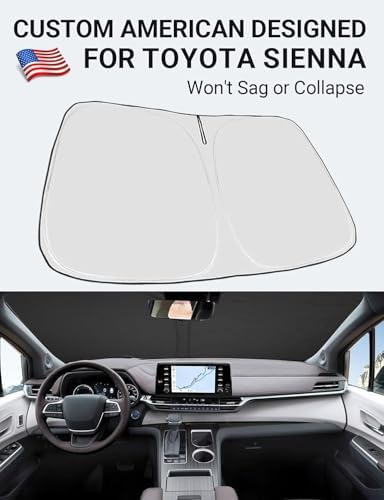 Proadsy Custom Fit Car Windshield Sun Shade for 2021-2026 Toyota Sienna - Image 2