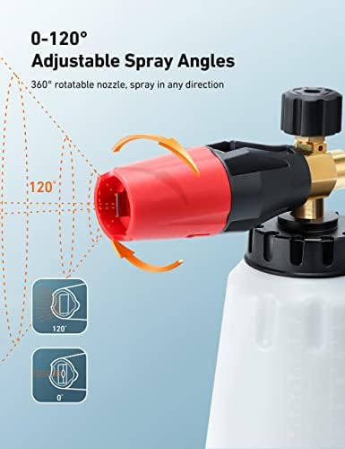 AstroAI Foam Cannon for Pressure Washer with 1/4" Quick Connect, 1L &5 Tips - Image 3