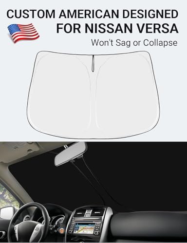 Proadsy Custom Fit 2015-2019 Nissan Versa Windshield Sun Shade, Blocks Heat - Image 2
