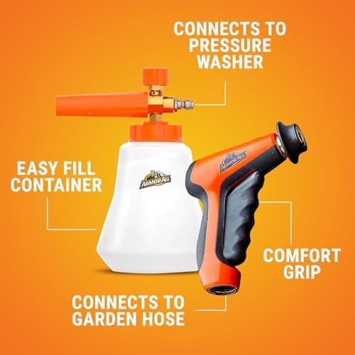 Armor All 2-in-1 Foam Cannon Kit - Car Wash & Detail Cleaning Kit for Power Washers, Garden Hoses, Foam Applicator & Adaptor, Gifts for Men (Pack of 4) - Image 3