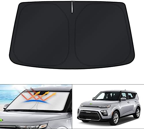 KUST Windshield Sun Shade for Kia Soul 2020 2021 2022 2023 2024 2025 2026 Accessories Window Sunshade Sun Visor Protector Foldable Blocks UV Rays Keep Car Cooler by KUST