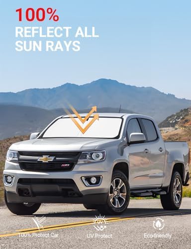 Proadsy Custom Fit Car Windshield Sun Shade for 2015-2022 Chevy Colorado - Image 4