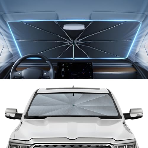 Autorder Windshield Sun Shade Umbrella for 2019-2026 Dodge RAM 1500 Accessories,Upgraded Ice Crystal Material,Easy Setup Umbrella Sunshade for Car Windshield,100% Sun Blocking by Autorder