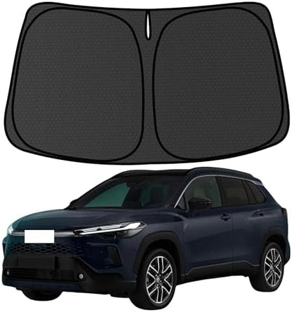 Corolla Windshield Sun Shade for Toyota Corolla Cross Hatchback 2022-2025 Blocks UV Rays Accessories,1:1 Custom Foldable Wear-Resistant Front Window Sunshade Visor,Keeps Your Car Cooler by Achaltiza