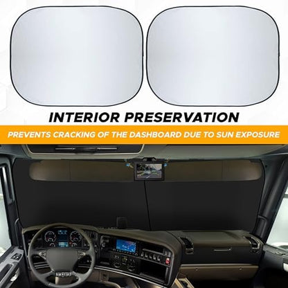 EcoNour Semi Truck Windshield Sun Shade, Reflective UV & Heat Protection - Image 2