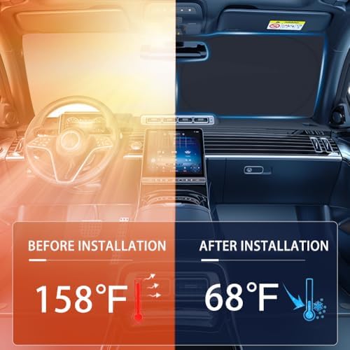 Windshield Sun Shade for Kia K5 2021-2024 2025 2026-4 Layers Sunshade Compatible with Kia K5 Foldable Front Window Sunshade Sun Visor Protector Block UV Rays Keep Your Car Cooler Car Accessories - Image 4