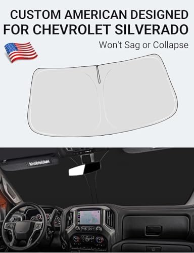 Proadsy Custom Fit Car Windshield Sun Shade for 2014-2018 Chevy Silverado - Image 2