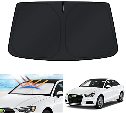 KUST Windshield Sun Shade for 2014-2018 2019 2020 Audi A3 Accessories Window Sunshade Sun Visor Protector Foldable Block UV Rays by KUST