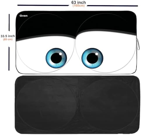 GVEN Windshield Sun Shades Car Sun Shade Protector Blocks UV Rays for Full-Size Sedan & SUV, Mid-Size SUV, Sports Cars, Wagon and Mid-Size Pickup Truck Car Accessories (Black, L) - Image 2