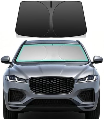 Windshield Sun Shade for Jaguar F-Pace 2016-2025 Foldable Car Front Window Sunshade Double Layer 240 T Sun Visor Protector Reflective Cover Block UV Rays & Sun Heat Keep Your Car Cooler by Unknown