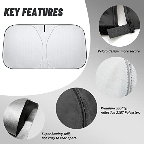 D-Lumina Windshield Sun Shade for 2012 2013 2014 2015 2016 2017 Toyo-ta Camry Accessories, Front Window Sunshade Sun Visor Protector Block UV Rays Heat, Foldable 2 Layers 210T Material - Image 4
