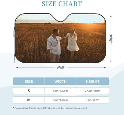 Custom Car Windshield Sunshade Personalized Sun Visor with 1-4 Photo Design Your Own Photo Logo Text Customized Windshield Sun Shade Fit for Most Car Vehicle Windscreens - Image 5