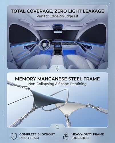 Windshield Sun Shade for Jeep Wrangler TJ JK JL & Gladiator JT 2/4 Door Front Window Shades Cover for 1986-2024 2025 2026 Wrangler Windshield Sun Visor Protector Car Accessories - Image 5