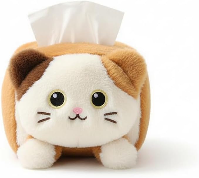 Drivers Cute Plush Animal Car Tissue Box Holder, Vehicle Console Napkin Dispenser, Secure Strap, Easy Refill, Tidy Ride, All-Season - Image 6
