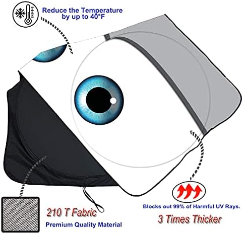 GVEN Windshield Sun Shades Car Sun Shade Protector Blocks UV Rays for Full-Size Sedan & SUV, Mid-Size SUV, Sports Cars, Wagon and Mid-Size Pickup Truck Car Accessories (Eyes-Grey, L) - Image 5